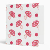watercolor cute red mushrooms and polka dots binder (Front/Inside)