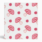 watercolor cute red mushrooms and polka dots binder (Front)