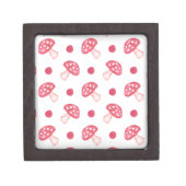 watercolor cute red mushrooms and polka dots keepsake box (Front)