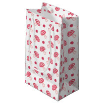 watercolor cute red mushrooms and polka dots small gift bag