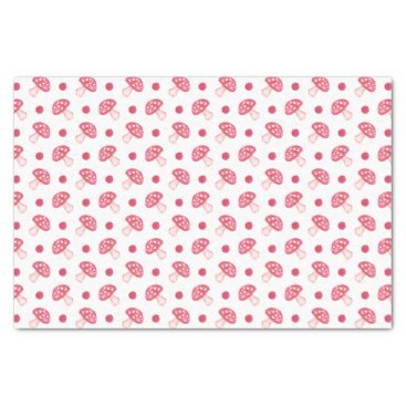 watercolor cute red mushrooms and polka dots tissue paper