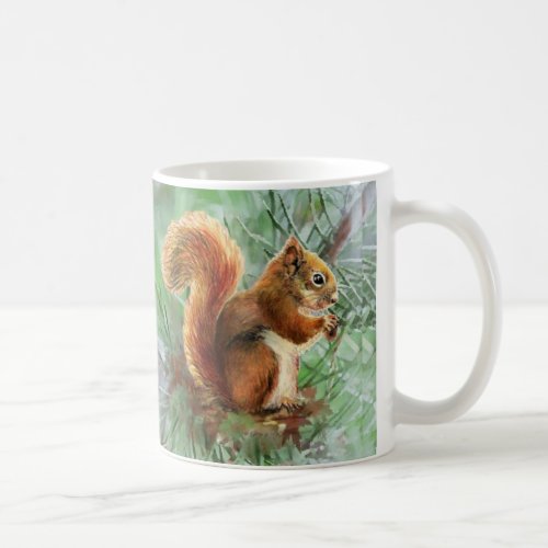 Watercolor Cute Red Squirrel Animal Nature Art Coffee Mug