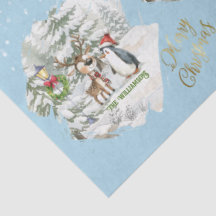 Watercolor Cute Reindeer Family Name