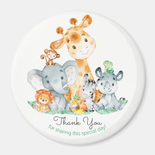 Watercolor Cute Safari Jungle Animals Thank You Magnet