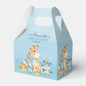 Watercolor Cute Safari Jungle Girl Baby Shower Favor Boxes by SpecialOccasionCards at Zazzle