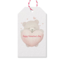 Watercolor Cute Teddy Bear - Happy Valentine's Day