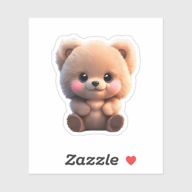  Watercolor cute teddy bear Sticker (Sheet)