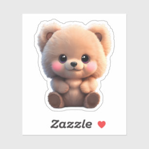 Watercolor cute teddy bear Sticker