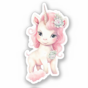 watercolor cute unicorn sticker