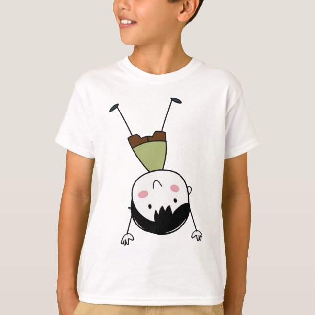 Watercolor Cute Upside down Stick Boy Beautiful T-Shirt (Front)