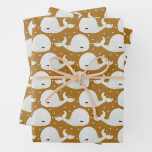 Watercolor Cute Whale Ocean Animal Under The Sea Wrapping Paper Sheets