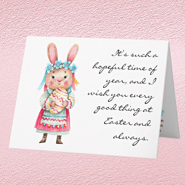 Watercolor Cute Whimsical Easter Greeting Card (Creator Uploaded)
