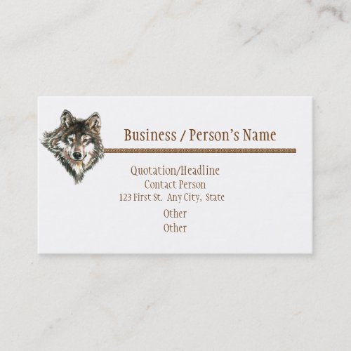 Watercolor Cute Wolf Wolves Wildlife Animal Business Card