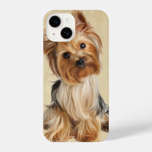Watercolor Cute Yorkshire Terrier Dog Pet Animal iPhone 14 Case