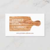 Watercolor Cutting Board Catering Chef Logo Business Card (Front)