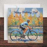 Watercolor Cycling Bicycle Race Dad Happy Birthday Card<br><div class="desc">Celebrate your cycling enthusiast Dad with this vibrant birthday card. Featuring a dynamic cyclist on a racing bike in summer, this watercolor-style card captures the exhilarating spirit of the sport. The bold and colorful background brings the cyclist to life. A stylish and eye-catching birthday card for Dads who love cycling....</div>