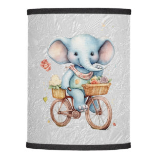 Watercolor Cycling Elephant Lamp Shade