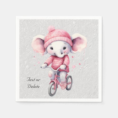 Watercolor Cycling Elephant Napkins