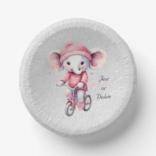 Watercolor Cycling Elephant Paper Bowl