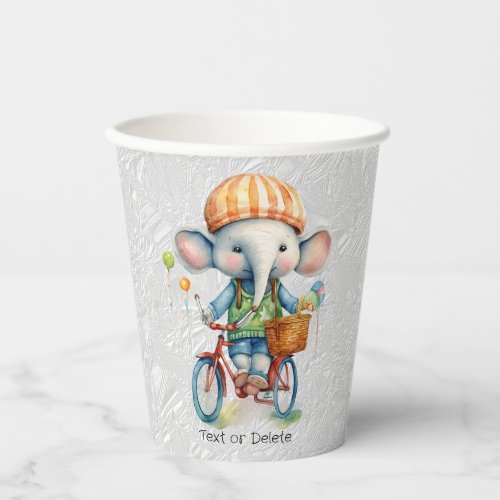 Watercolor Cycling Elephant Paper Cups