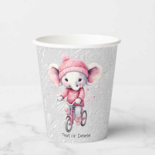 Watercolor Cycling Elephant Paper Cups