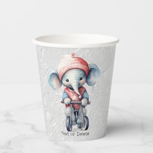 Watercolor Cycling Elephant Paper Cups