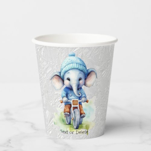 Watercolor Cycling Elephant Paper Cups