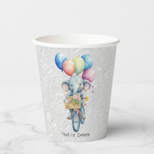 Watercolor Cycling Elephant Paper Cups