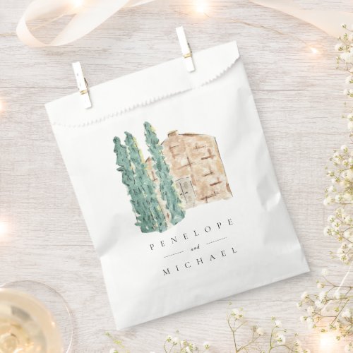 Watercolor Cypress Trees Wedding Thank You Favor Bag