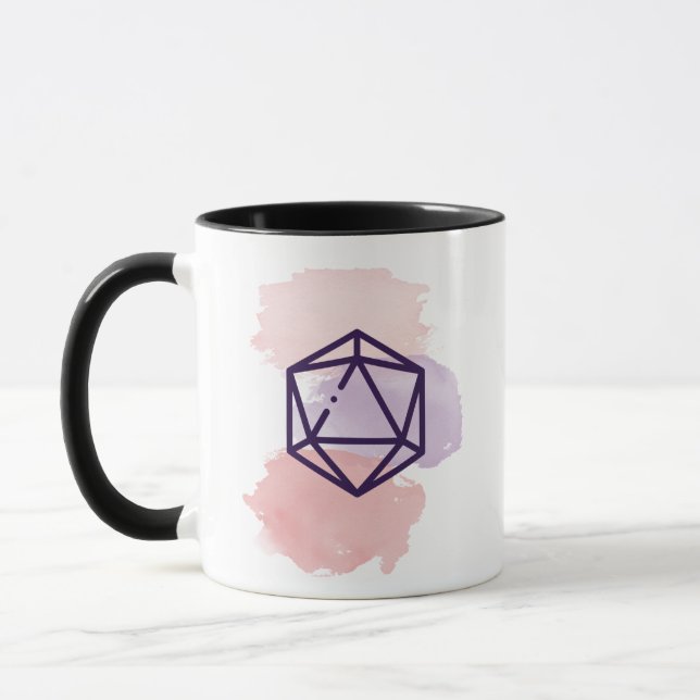 Watercolor d20 Mug (Left)