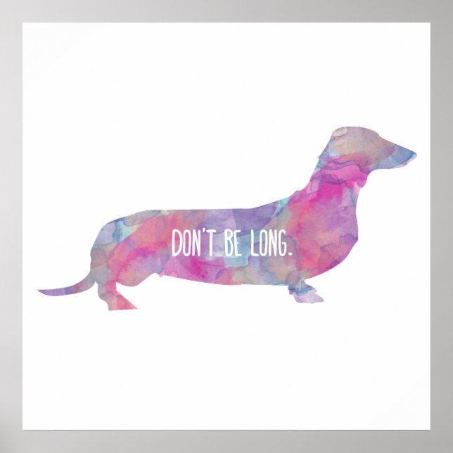 Watercolor Dachshund Art Poster (Front)