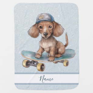 Watercolor Dachshund Baby Blanket