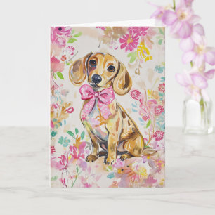 Watercolor Dachshund Card Blank or Customize