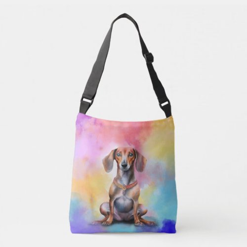 Watercolor Dachshund  Crossbody Bag