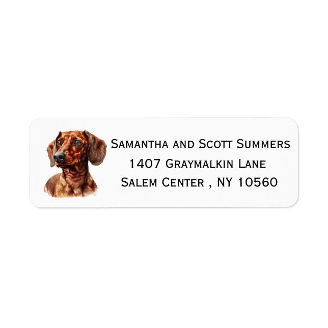 Watercolor Dachshund Dog  Label (Front)