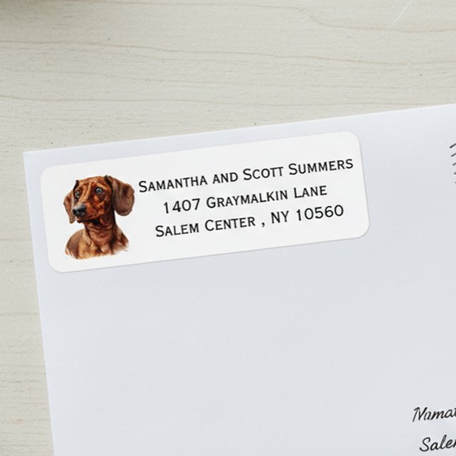 Watercolor Dachshund Dog  Label (Creator Uploaded)