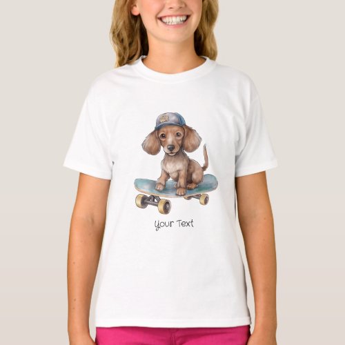 Watercolor Dachshund Girl T_Shirt