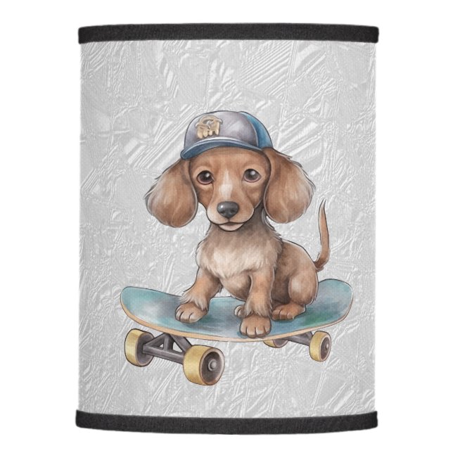 Watercolor Dachshund Lamp Shade (Front)