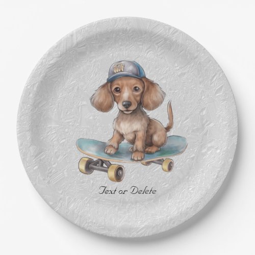 Watercolor Dachshund Paper Plate