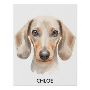 Watercolor Dachshund Pet Portrait Wall Art