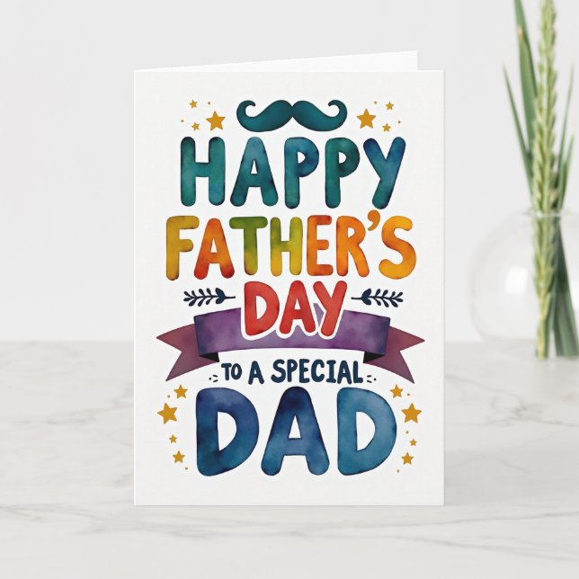 Watercolor Dad Fathers Day Card (Front)