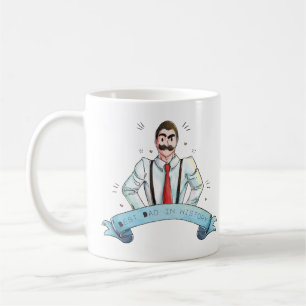 Watercolor Dad in Suspenders Coffee Mug