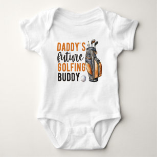 Watercolor Daddy's Future Golfing Buddy Golf Bag Baby Bodysuit