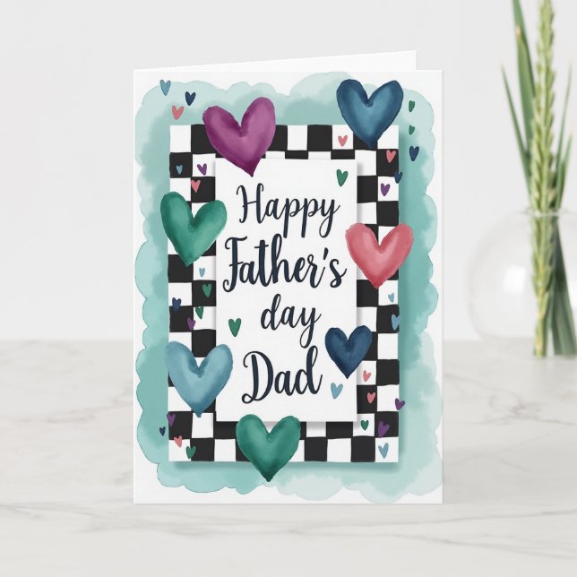 Watercolor Dads Day Love Card (Front)