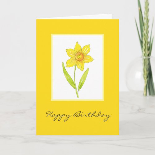 Watercolor Daffodil 2 Card