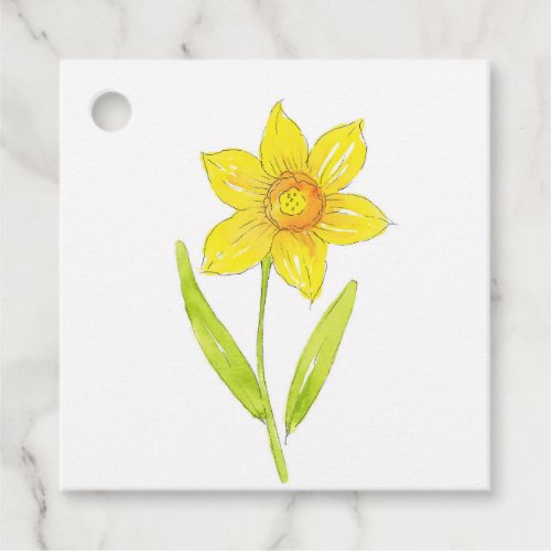 Watercolor Daffodil 2 Favor Tags