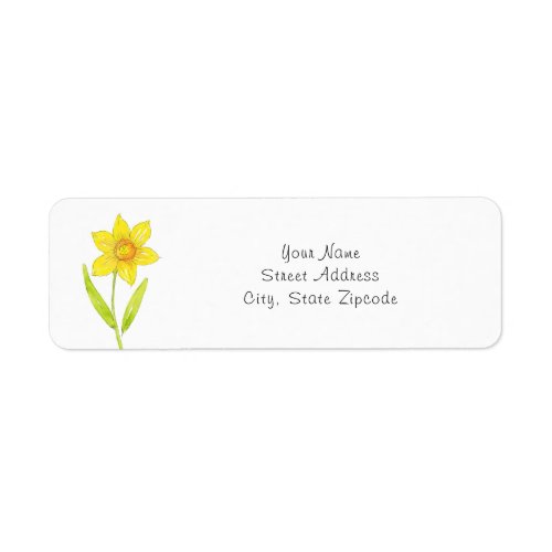 Watercolor Daffodil 2 Label