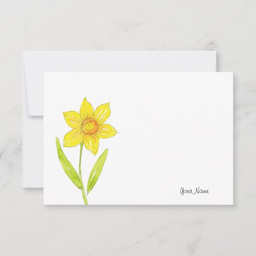 Watercolor Daffodil 2 Note Card