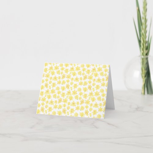 Watercolor Daffodil Ditzy Floral Patterned Card