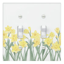 Watercolor Daffodil Floral Light Switch Cover